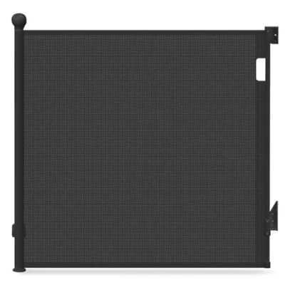 Abbildung von VOUNOT Treppenschutzgitter Türschutzgitter Ausziehbar 0 180CM, Kinderschutzgitter Absperrgitter Baby, Schutzgitter Treppe, Treppenschutzrollo für Kinder, Katzen und Hunde, Schwarz