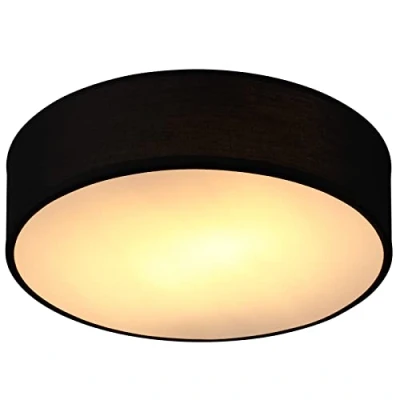 Abbildung von monzana Deckenleuchte Deckenleuchte, Innenbeleuchtung, Leuchtmittel nicht inklusive, Deckenlampe Stoff Schwarz 38 cm Modern E27 Rund 2 Flammig
