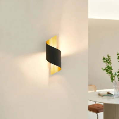 Abbildung von Lindby Wandleuchte Desirio, dimmbar, LED Lampen, warmweiß, Modern, Metall, Schwarz, gold, 1 flammig, G9, Wandstrahler