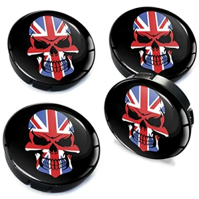 Abbildung von Biomar Labs 4 x 60mm Silikon Nabenkappen Union Jack UK Großbritannien England Flagge Kappen Felgendeckel Radkappen Radnabendeckel Nabendeckel Auto Tuning C 92 Z*