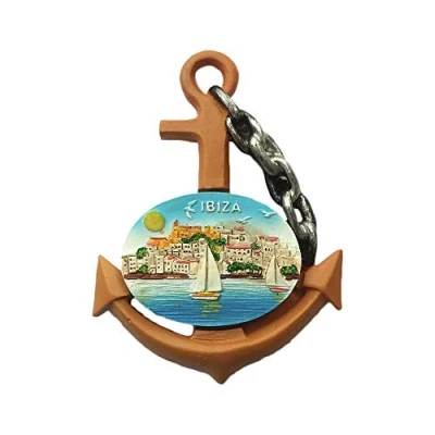 Abbildung von 3D Anker Ibiza Spanien Kühlschrank Magnet Tourist Souvenirs Handarbeit Harz Handwerk Magnetischen Aufkleber Home Küche Dekoration Reise Geschenk