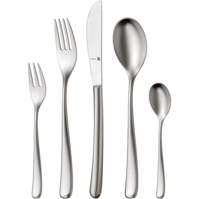 Abbildung von WMF Vision Edelstahl Besteck Set 6 Personen, Essbesteck 30 teilig, Hohlheftmesser, Cromargan protect mattiert, kratzbeständig, spülmaschinenfest
