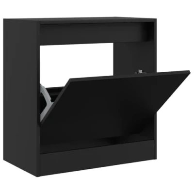 Abbildung von vidaXL Schuhregal Schuhschrank Schwarz 60x34x63,5 cm Holzwerkstoff, 1 tlg.