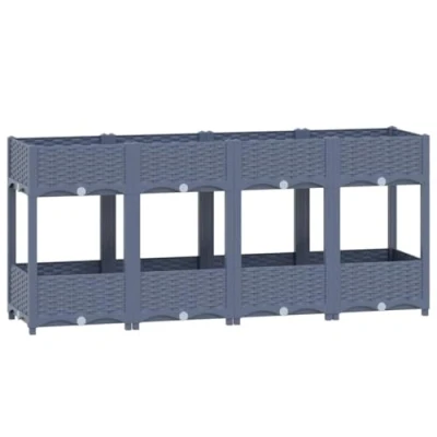 Abbildung von vidaXL Hochbeet Blumenkasten Gartenbeet Pflanzkasten Gemüsebeet Pflanzbeet Frühbeet Blumenbeet Pflanzkübel Blumenkübel 160x40x71cm Polypropylen