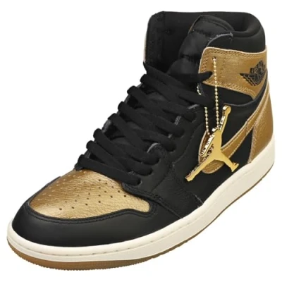Abbildung von Air Jordan 1 Retro High OG Yellow Ocker (DZ5485 071, Black/Sail/Metallic Gold), Schwarz/Segel/Metallic Gold, 46 EU