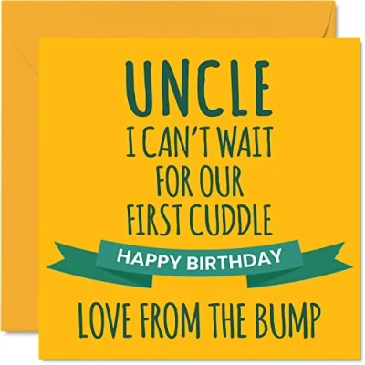 Abbildung von Stuff4 Lustige Geburtstagskarten für Onkel erstes Kuscheln Happy Birthday Karte vom Bump, Geburtstagsgeschenke, 145 mm x besondere Grußkarten Geschenk