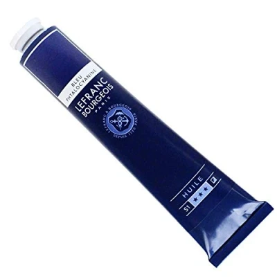 Abbildung von Lefranc Bourgeois 810066 feine Ölfarbe, lichtecht mit hervorragender Deckkraft &amp; hoher Farbintensität, gleichmässiger Konsistenz und optimaler Mischbarkeit, 150ml Tube Phthalozyaninblau