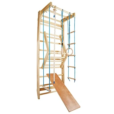 Abbildung von CCLIFE Kletter Trainingsgerät Sprossenwand Kletterwand Turnwand Klettergerüst Turngeräte Holz