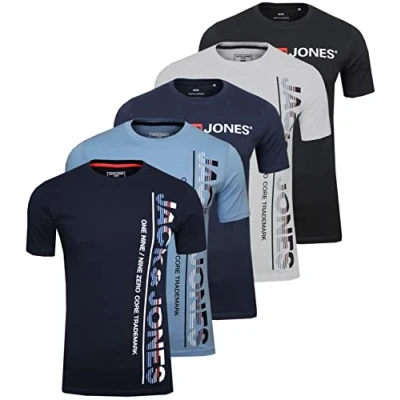 Abbildung von Jack &amp; Jones Herren Jjethan Tee Ss Crew Neck 3pk Mp Noos Unterhemd, 3 teiliges Sparset 2 (Struktur), XXL