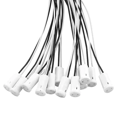 Abbildung von OMIGA 25 Stück G4 Lampenfassungen Keramik Fassung Sockel Lampenfassung Mit 10 CM Teflondraht Wärmeableitung und Hochtemperaturbeständig für Quarz Leuchtmittel Halogenlichter LED Lichter