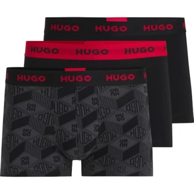 Abbildung von HUGO Trunk Design 3 PACK Panties, Herren, Größe: Small, Black