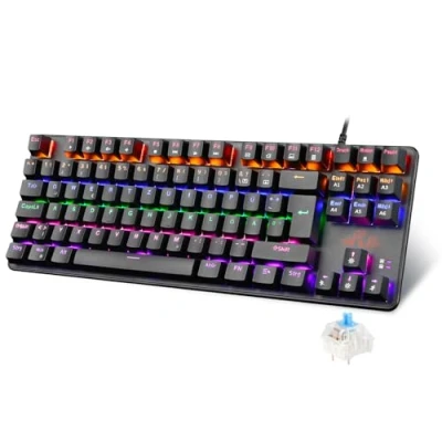 Abbildung von Rii Mechanische Tastatur Gaming Keyboard, Kabel mit QWERTZ, Mechanisch Blaue Schalter, Keyboard 75 Prozent RGB