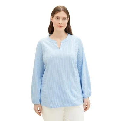 Abbildung von TOM Tailor Bluse, Damen, Größe: 44, Blue white thin stripe