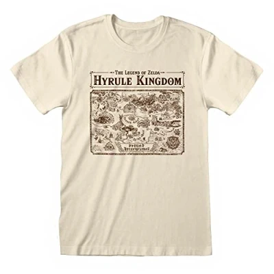Abbildung von Henry Tiger Nintendo Legend OF Zelda MAP Hyrule Tshirt print, Herren, Größe: Medium, Natural