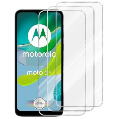 Abbildung von Cadorabo 3x Panzer Schutz Glas für Motorola MOTO E13 3 Stück Schutzfolie in Ultra Klar Hüllen freundlich Gehärtetes (Tempered) Dipslayschutz Folie 9H Härte Anti Kratzer
