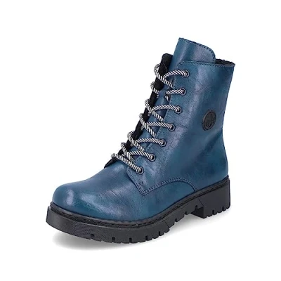 Abbildung von Rieker Plateaustiefelette, Damen, Größe: 39, Blau Schuhe