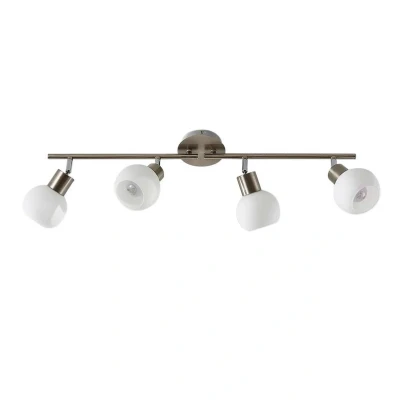 Abbildung von Lindby Deckenleuchte Elaina, dimmbar, Leuchtmittel nicht inklusive, Modern, Metall, Glas, nickel matt, opalweiß, 4 flammig, E14