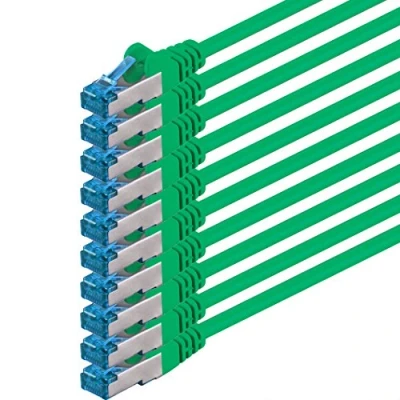 Abbildung von 3 Meter CAT6a Netzwerkkabel grün 10 Stück CAT 6 A Patchkabel 10000 Mbit s SFTP PIMF 500 MHz kompatibel zu CAT5 CAT6 CAT7 DSL Internet Switch Router