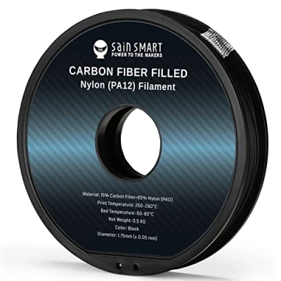 Abbildung von SainSmart ePA12 CF Carbon Faser Nylon Filament 1,75 mm, 0,5 kg, Maßgenauigkeit +/ 0,05 Schwarz