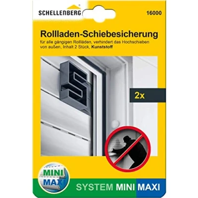 Abbildung von SCHELLENBERG Rollladensicherung Hochschiebesicherung Mini/Maxi (Set, 2 tlg), einbruchshemmend, zum Einklemmen in die Führungsschiene, 72 mm Länge