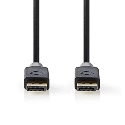 Abbildung von DisplayPort Kabel Stecker 4K@60Hz Vergoldet 2.00 m Rund PVC Anthrazit/Grau Box