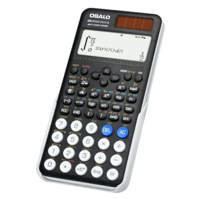 Abbildung von OSALO Wissenschaftlicher Taschenrechner 417 Funktion 10+2 Stellen Geschriebenes Display Solar und Batterie Rechner Schutzhülle für Schule Schwarz (OS 991ES Plus 2nd Edition)