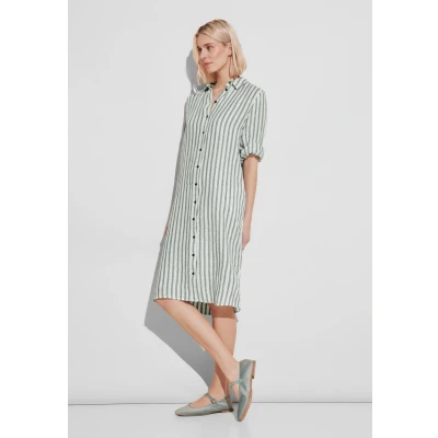 Abbildung von Street One Gestreiftes Blusenkleid, Damen, Größe: 38, Grün
