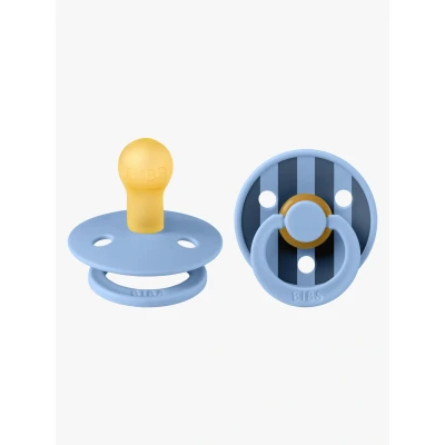 Abbildung von BIBS Studio Colour Schnuller 2er Pack Latex Größe 1 Rund, Pin/Sky Blue Mix