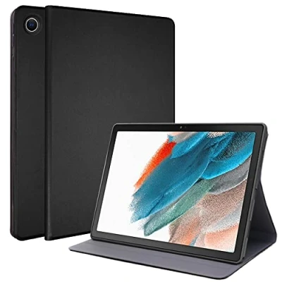 Abbildung von TECHGEAR Hülle Kompatibel mit Samsung Galaxy Tab A8 2021 10.5 Zoll (SM X200 / SM X205) Ständer und Auto Schlaf/Wach Funktion, Pu Leder Smart Case 2021, Schwarz
