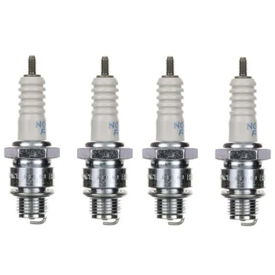 Abbildung von 4x Zündkerze BR8HS BR 8 HS Zündkerzen Set 4 Stück für Motorrad/Roller/Scooter kompatibel W3AC WR240T1 WR2AC WR4AC, L78C QL77C QL77CC QL7, 4037 5380 IWF24 W24FSR
