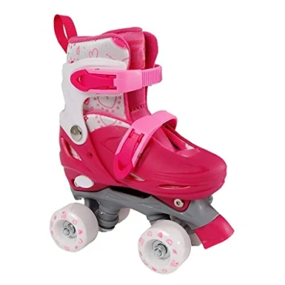 Abbildung von Van Manen Rollschuhe Kids Globe rosa/weiÃŸ GrÃ¶ÃŸe 27 30 verstellbar, mit zwei