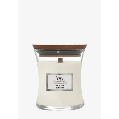 Abbildung von Woodwick Medium Hourglass JAR White TEAK Duftkerze, Größe: 275 g,