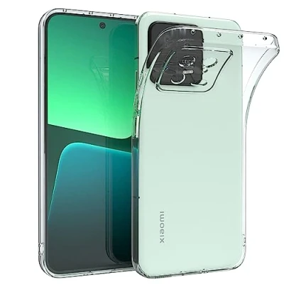 Abbildung von EAZY CASE Hülle kompatibel mit Xiaomi 13 Schutzhülle Silikon, Ultra dünn, Slimcover, Handyhülle, Silikonhülle, Backcover, Durchsichtig, Klar Transparent