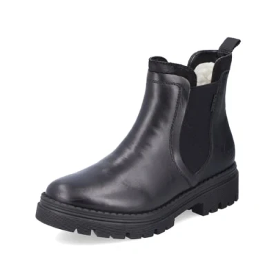 Abbildung von Rieker Damen Chelsea Boots Z8584, Frauen Stiefeletten,Schlupfstiefel,flach,Stiefel,Bootee,Booties,halbstiefel,Kurzstiefel,schwarz (00),36 EU / 3.5 UK