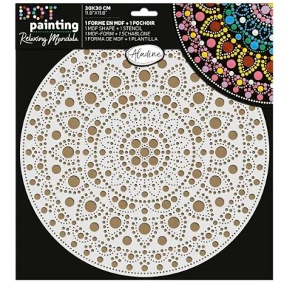 Abbildung von Aladine Dot Painting MDF Board &amp; Stencil 30cm Sun (85505)