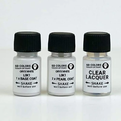 Abbildung von SD COLORS ORYX WHITE L0K1 Lackstift Reparatur Set, 15 ML, Pinsel mit Kratzabsplitterung, Farbcode (Farbe + Lack)