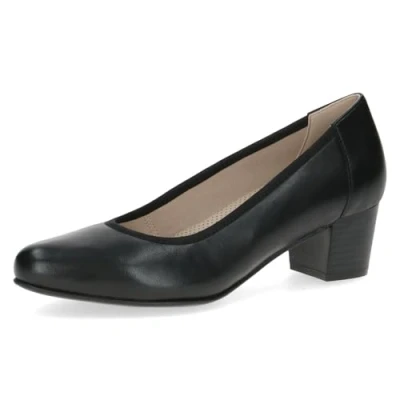 Abbildung von CAPRICE Comfort Damen Pumps aus Leder mit Blockabsatz, Schwarz (Black Nappa), 38 EU