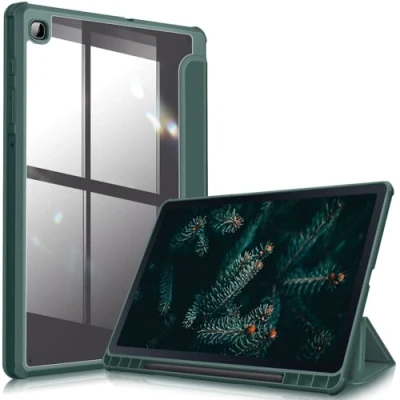 Abbildung von Fintie Hybrid Hülle für Samsung Galaxy Tab S6 Lite 10,4 Zoll 2024/2022/2020 Tablet Stoßfeste Schutzhülle mit Transparent Hartschale und Stifthalter, Nachtgrün