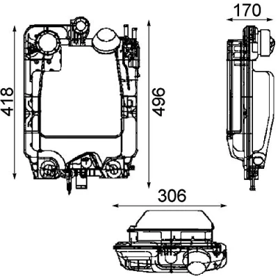 Abbildung von MAHLE ORIGINAL CRT 44 000P Ausgleichsbehälter 8l mit Deckel