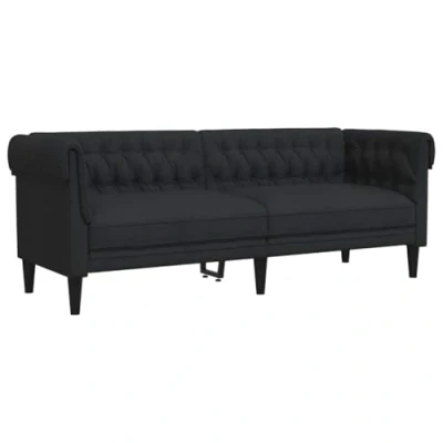 Abbildung von vidaXL Sofa Chesterfield 3 Sitzer Schwarz Stoff