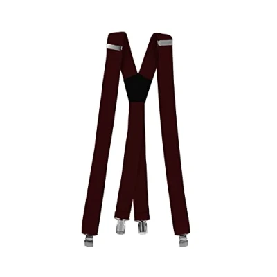 Abbildung von Fabio Farini HOSENTRÄGER 3CM Breite Xform Verstellbare LÄNGE MIT Clipverschluss Gürtel business, Herren, Größe: One Size, Brombeere