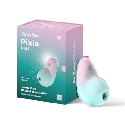 Abbildung von Satisfyer Pixie Dust 9 cm Air Pulse Technology Klitorisstimulation 2 separat steuerbare Motoren 11 Druckwellenmuster 12 Vibrationsprogramme Wasserdicht (IPX7), Farbe:mint