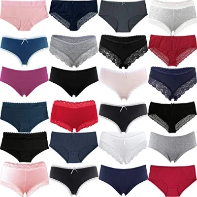 Abbildung von Fabio Farini Panty Frauen Unterwäsche Mehrpack Damen Unterhosen (Spar Set, 15 St) im sportlichen Look mit Spitze oder Schlicht, zufällige Farben