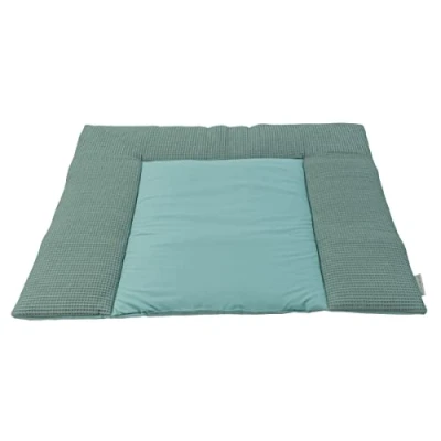 Abbildung von ULLENBOOM ® Wickelauflage 85x75 cm Waffelpiqué Salbeigrün (Made in EU) Wickelunterlage Waschbar und für Unterwegs geeignet, Bezug: 100% OEKO TEX Baumwolle, Wickeltischauflage 75x85