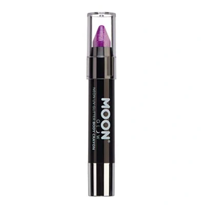 Abbildung von Moon Glow, Neon UV Glitzer Gesichtsmalstift/Körperkreiden Make up für Gesicht und Körper, leuchtet hell unter Beleuchtung (Lila, 3,5 g)