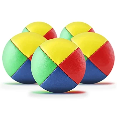 Abbildung von Diabolo Freizeitsport Jonglierbälle 5er Set, 62mm Jonglierball mit nachhaltiger Vogelhirse gefüllt, wasserabweisend, Kunstleder, für Kinder &amp; Anfänger