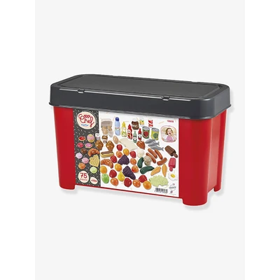 Abbildung von Ecoiffier 75tlg. Lebensmittel Set für Kinder ab 18 Monaten, ideales Zubehör Paket Kaufladen oder Spielküche, mit Obst, Gemüse, Fleisch, u.v.m.