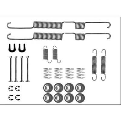 Abbildung von HELLA 8DZ 355 206 061 Zubehörsatz, Bremsbacken TOYOTA: HILUX 4 Pick up, 6 Land Cruiser Prado 70 SUV, VOLKSWAGEN: Taro