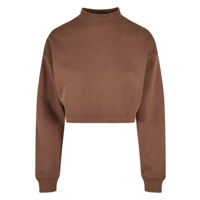 Abbildung von Urban Classics Oversized HIGH NECK CREW Sweatshirt, Damen, Größe: Medium, Bark