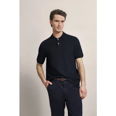 Abbildung von bugatti Modern FIT Poloshirt, Herren, Größe: Large, Marine
